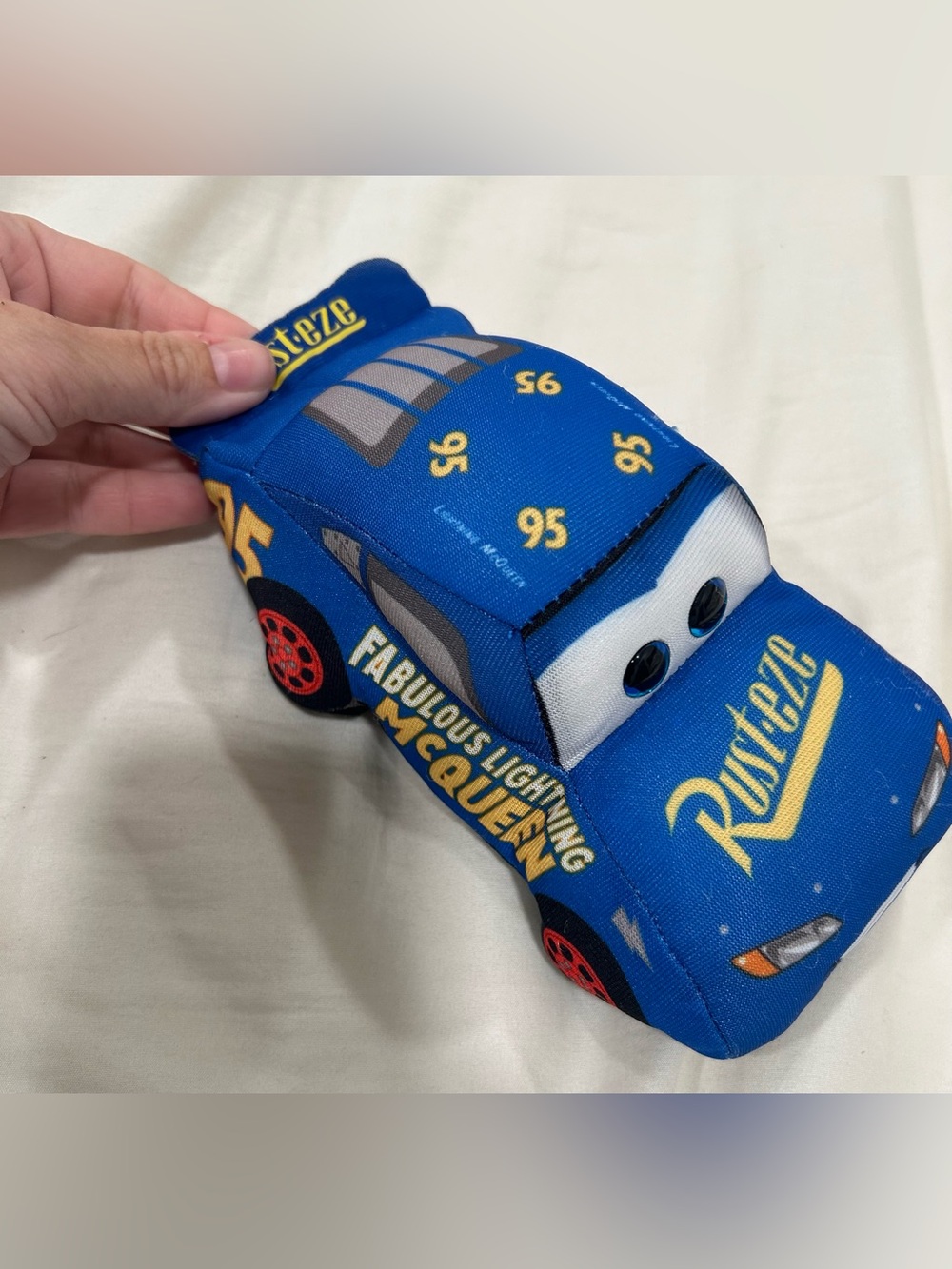 Disney Pixar Cars Lightning McQueen Plush TY Sparkle Blue Rust-eze Car Toy